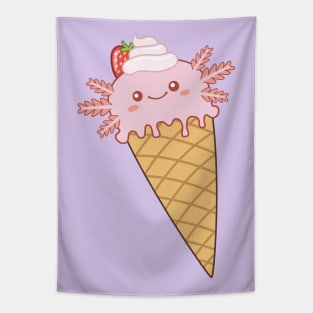 Strawberry Axolotl Ice Cream Tapestry