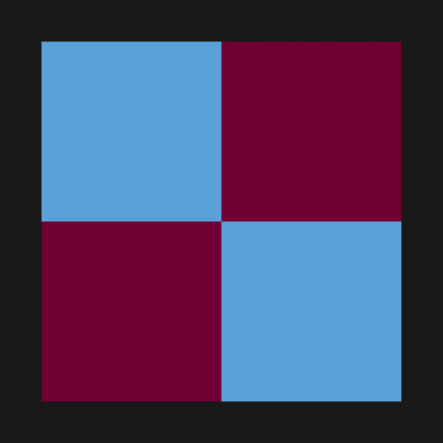 Burnley Claret and Blue Checkered Fan Flag by Culture-Factory