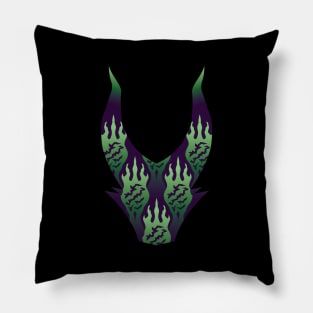 Dark Fairy Flaming Skull Pillow