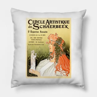 PRIVAT LIVEMONT Cercle Artistique de Schaerbeek Vintage Art Nouveau Pillow