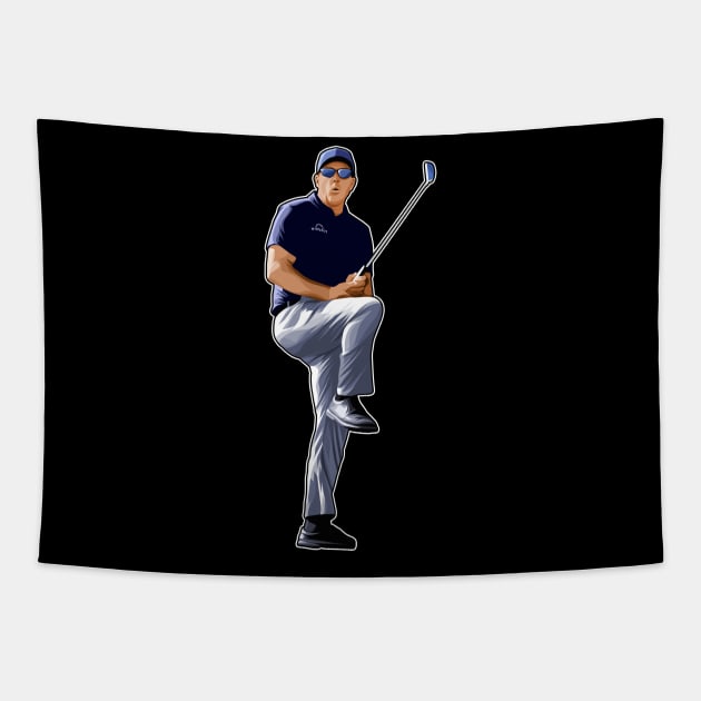 Phil Michelson React Golf Master Tapestry by RunAndGow