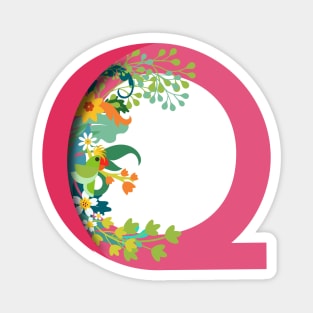 Tropical alphabet q Magnet