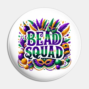 Mardi Gras Masquerade Mask Bead Squad Parade Women Men Kids Pin