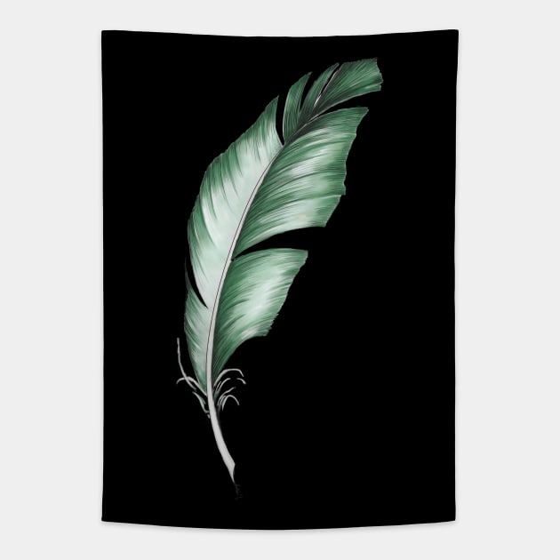 Green feather Tapestry by Anilia