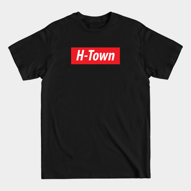 'H-Town' Houston, USA white text on red background - H Town - T-Shirt