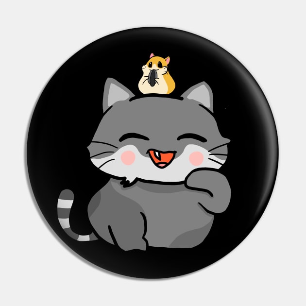 Cat and Hamster Pin by yuki123541