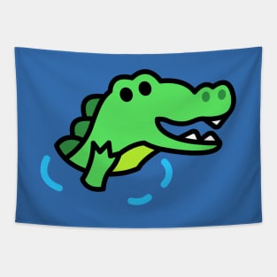 Cute and Friendly Puddle Alligator Tapestry