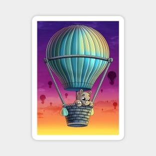 Rhino and Hot Air Balloon Magnet