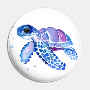 Sea Turtle Children art Pin