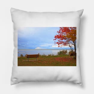 A seat by the lake. Pillow