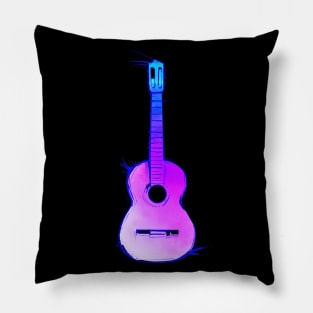 watercolor accustic guitar Pillow