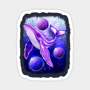 Cyber Whale on Ultra Violet Deep Space Ocean Magnet