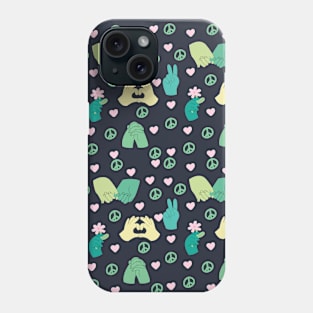 Peace and Love Pattern Phone Case