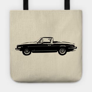 Triumph Stag classic 1970s British car side view black Tote