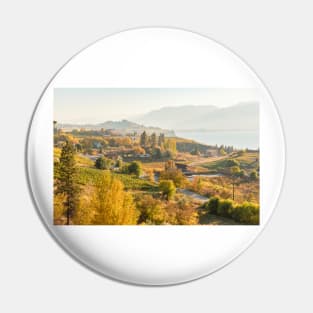 October Landscape Okanagan Valley Vineyards Pin