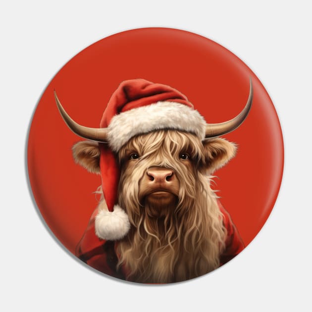 Moo-rry Christmas Pin by TooplesArt