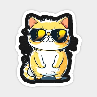 Cute ginger cat wearing sunglasses awesome Magnet