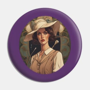 Lady golfer smiling sweetly Pin