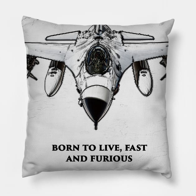 Fighter Jet Born P3 Pillow by FasBytes