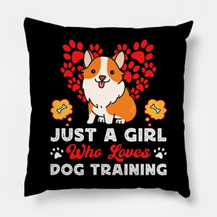 Just A Girl Who Loves DOg Training T shirt For Women T-Shirt Pillow