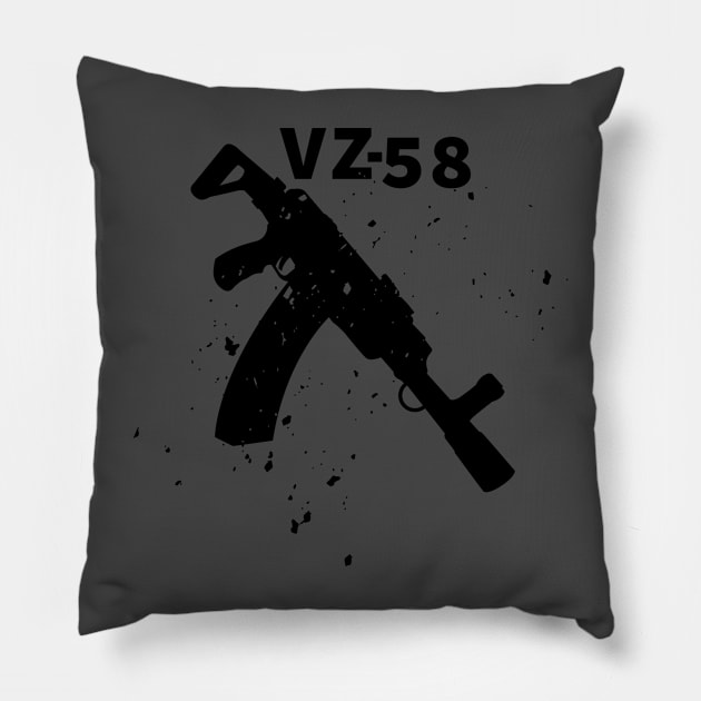 Black Assault rifle VZ-58 Pillow by YujiVI