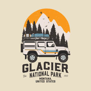 Vintage Glacier National Park Road Trip Montana T-Shirt