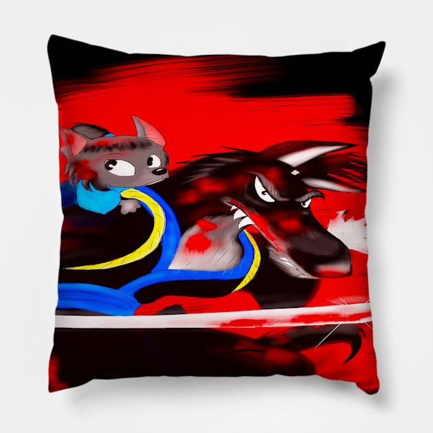 Lone Wolf Pillow by madtownstudio3000