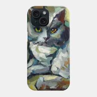 Grey Cat in the Style of Paul Cezanne Phone Case