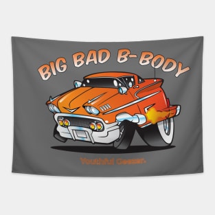 Big Bad B-Body Cartoon Car Toon Tapestry