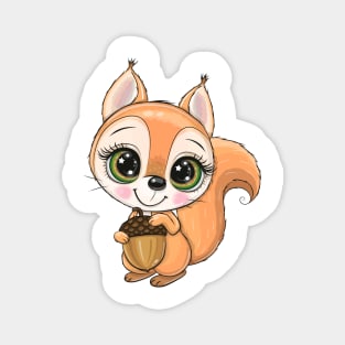 Cute Cartoon Squirrel Magnet