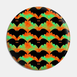 Bats And Bows Orange Green Pin