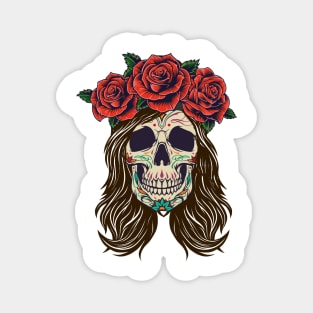 Skull and roses Magnet