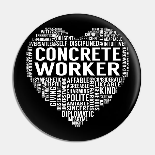 Concrete Worker Heart Pin by LotusTee