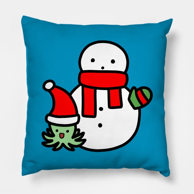 Octopus and Snowman Pillow by saradaboru