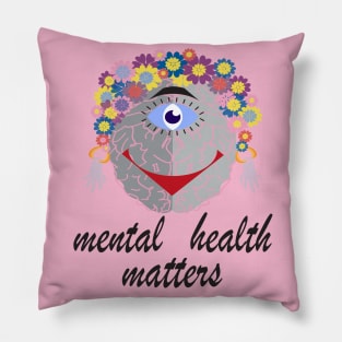 Mental Health Matters Floral  Brain Pillow