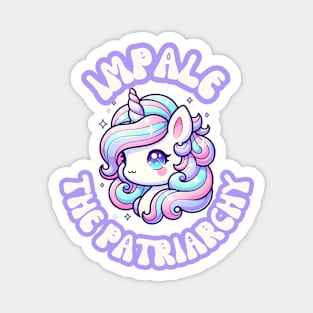 Impale the Patriarchy Kawaii Unicorn Feminist Pride Magnet