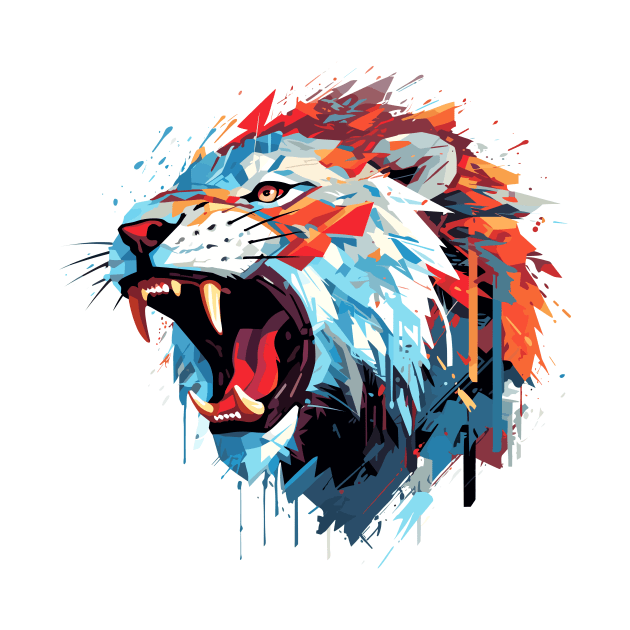 Lion Animal Freedom World Wildlife Wonder Abstract by Cubebox