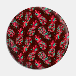 Red Mosaic Pineapples Pin