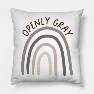 openly gray rainbow Pillow