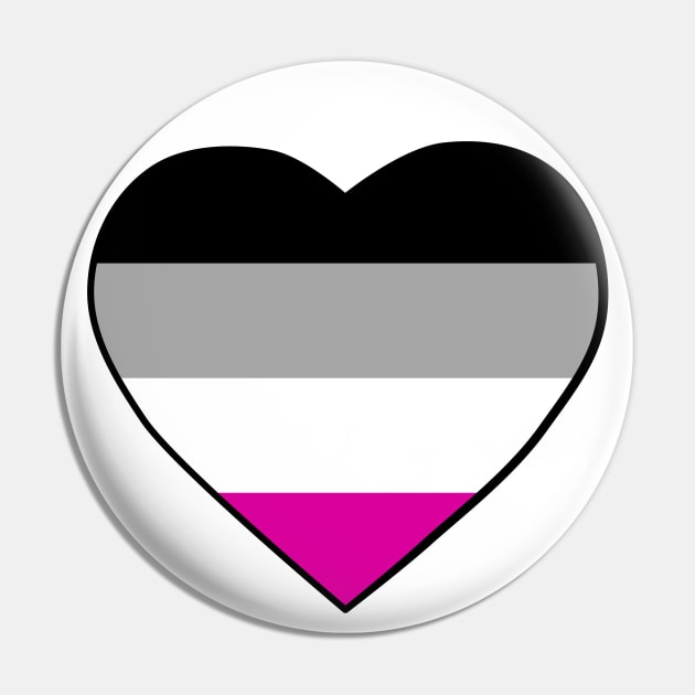 Pride Flag Heart Asexual Pin by VanumChan