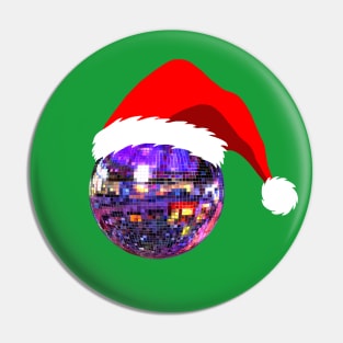 Jolly Disco Ball with Santa Hat Pin