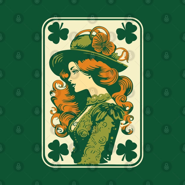 Female Leprechaun Shamrock Card St Paddys Day Festival Women by Apocatnipse Meow