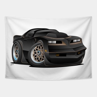 Seventies Classic Muscle Car Cartoon Tapestry