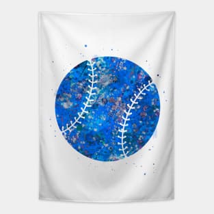 Baseball ball blue Tapestry