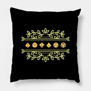 Plants and Succulents Yellow Polyhedral Dice Set Pillow