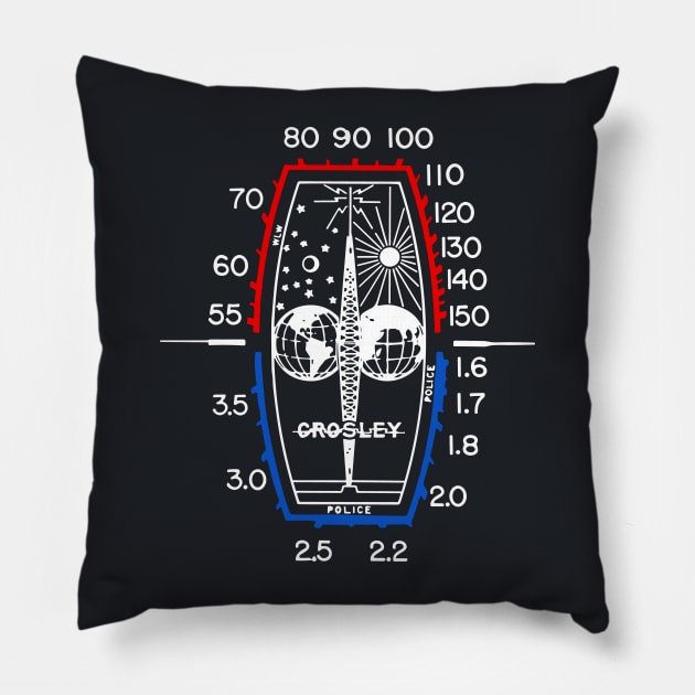 Crosley Radio Tuner Dial Design Pillow by DrumRollDesigns