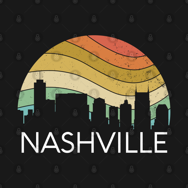 Disover Retro Nashville Tennessee Vintage Skyline Country Music Home - Nashville - T-Shirt