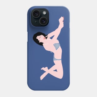 Striped bikini brunette Phone Case