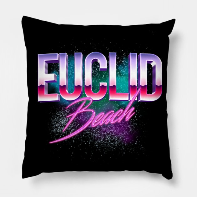 Euclid Beach Vaporwave Pillow by carcinojen