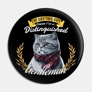 The Distinguished Scottish Fold Cat Gentleman Pin